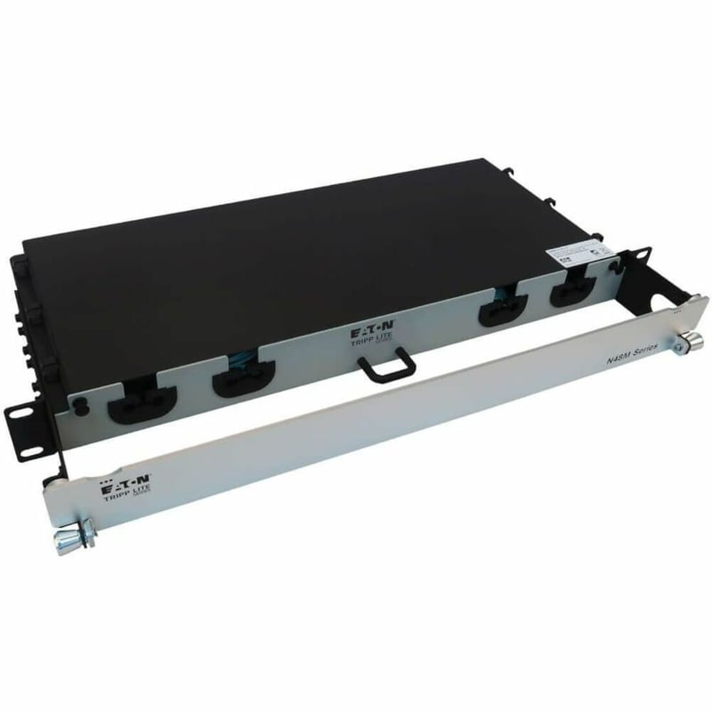 Eaton Tripp Lite Series Preloaded Fiber Panel, 1U - 2x (12x LC/LC Duplex M/M) 24F Trunk Cables, OM4 Multimode, 10 m (32.8 ft.) - Thumbnail 1