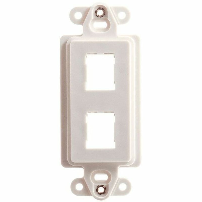 Ortronics HDJ 2-Port Rectangular Stylistics Frame, White - Thumbnail 2