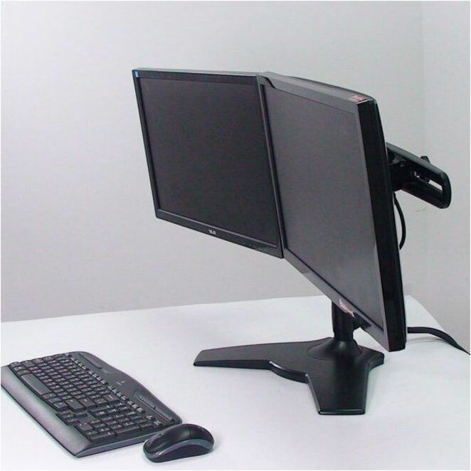 Amer Mounts Stand Based Dual Monitor Mount for two 24"-32" LCD/LED Flat Panel Screens - Thumbnail 2