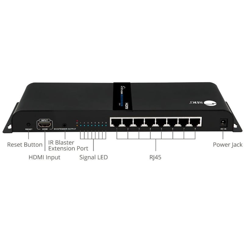 SIIG 1x8 1080p HDMI Splitter HDbitT over IP Extender Kit - 120m - Thumbnail 3