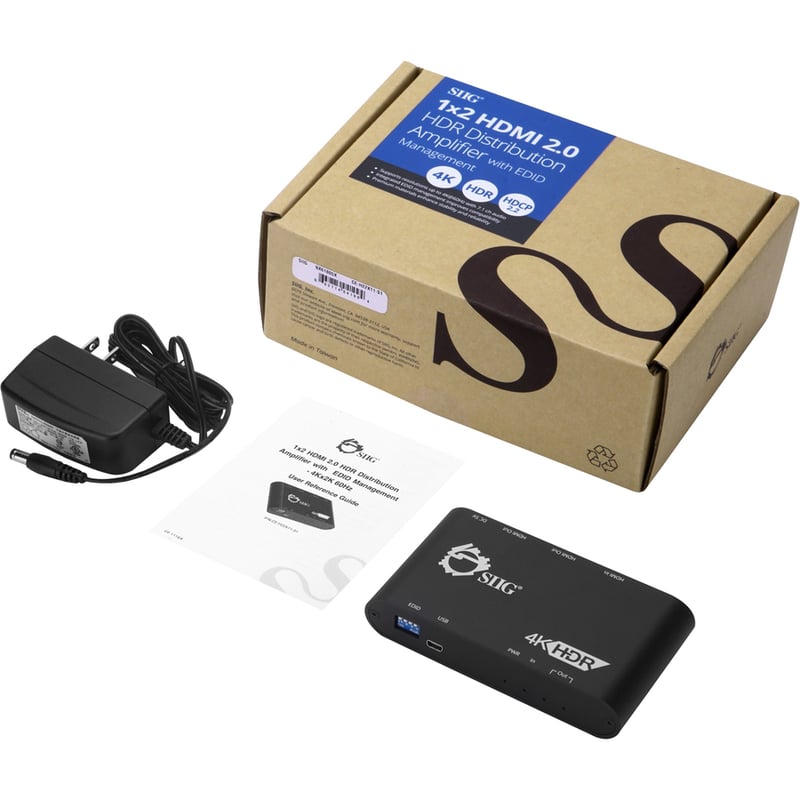 SIIG 1x2 HDMI 2.0 Splitter / Distribution Amplifier with Auto Video Scaling - 4K 60Hz HDR - Thumbnail 2
