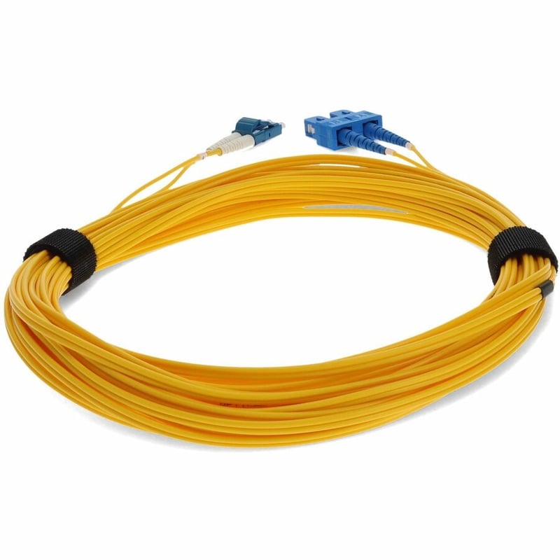 AddOn 9m USC to LC Yellow OS2 Duplex OFNR (Riser-Rated) SMF Fiber Patch Cable - Thumbnail 4