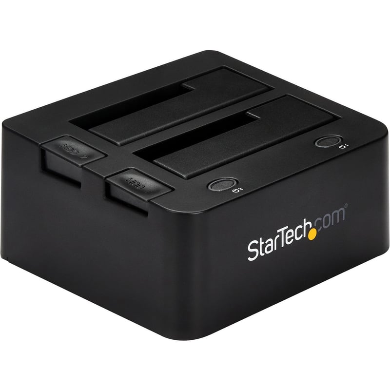 StarTech.com Dual-Bay USB 3.0 to SATA and IDE Hard Drive Docking Station, 2.5/3.5" SATA III and IDE (40 pin), SSD/HDD Dock, Top-Loading - Thumbnail 1
