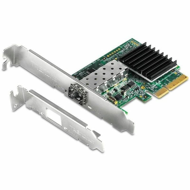 TRENDnet 10 Gigabit PCIe SFP+ Network Adapter, Convert A PCIe Slot Into A 10G SFP+ Slot, Supports 802.1Q, Standard & Low-Profile Brackets Included, Compatible With Windows & Linux, Black, TEG-10GECSFP - Thumbnail 2