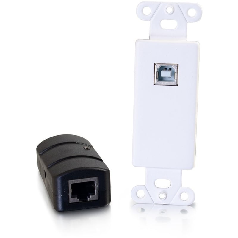 SUPERBOOSTER 1-PORT USB 2.0 OVER CAT6 WALL PLATE TO BOX EXTENDER - UP TO 150FT - Thumbnail 1