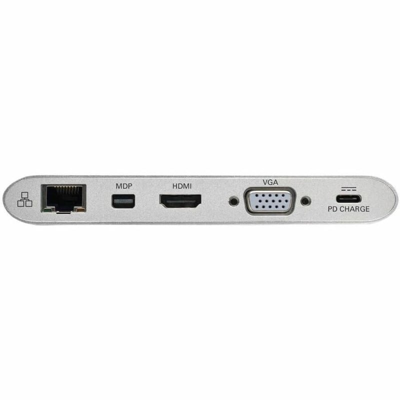 Tripp Lite by Eaton USB-C Dock Dual Display - 4K HDMI/mDP VGA USB 3.x (5Gbps) USB-A/C Hub GbE Memory Card 100W PD Charging - Thumbnail 4