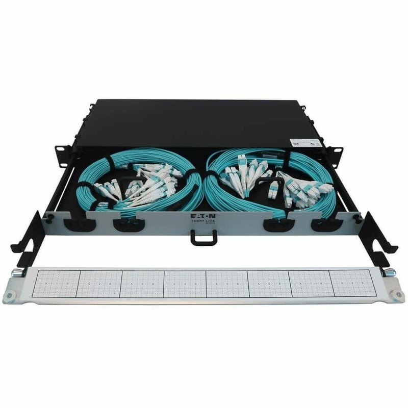 Eaton Tripp Lite Series Preloaded Fiber Panel, 1U - 2x (12x LC/LC Duplex M/M) 24F Trunk Cables, OM4 Multimode, 10 m (32.8 ft.) - Thumbnail 5