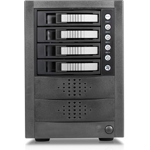 RAIDage JAGE5BT4HDSL Drive Enclosure 12Gb/s SAS, SATA/600 - Mini-SAS HD Host Interface Tower - Black, Silver - Thumbnail 1
