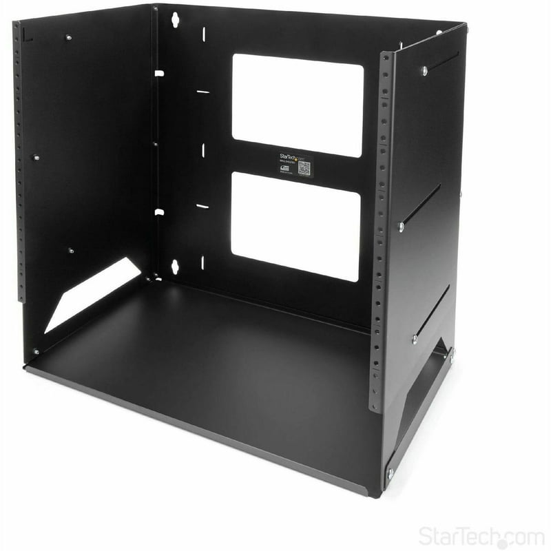StarTech.com 2-Post 8U Open Frame Wall Mount Network Rack with Built-in Shelf and Adjustable Depth, Computer Rack for IT Equipment, TAA~ - Thumbnail 1