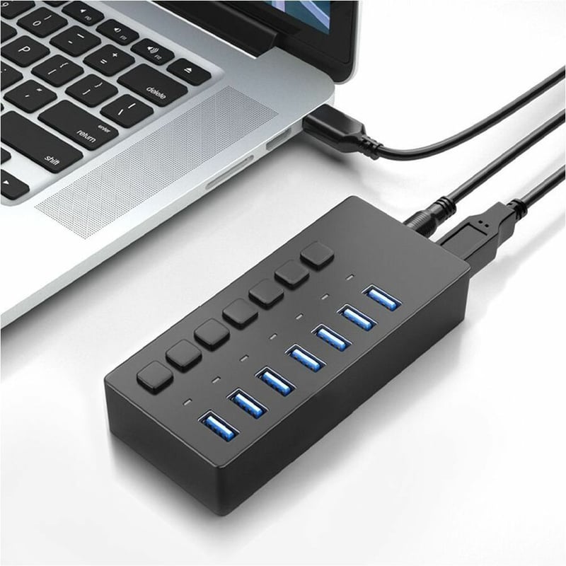 7 IN 1 USB A 3.0 5GBPS USB HUB CABLE AND DC POWER SUPPLY INCLUDED - Thumbnail 3