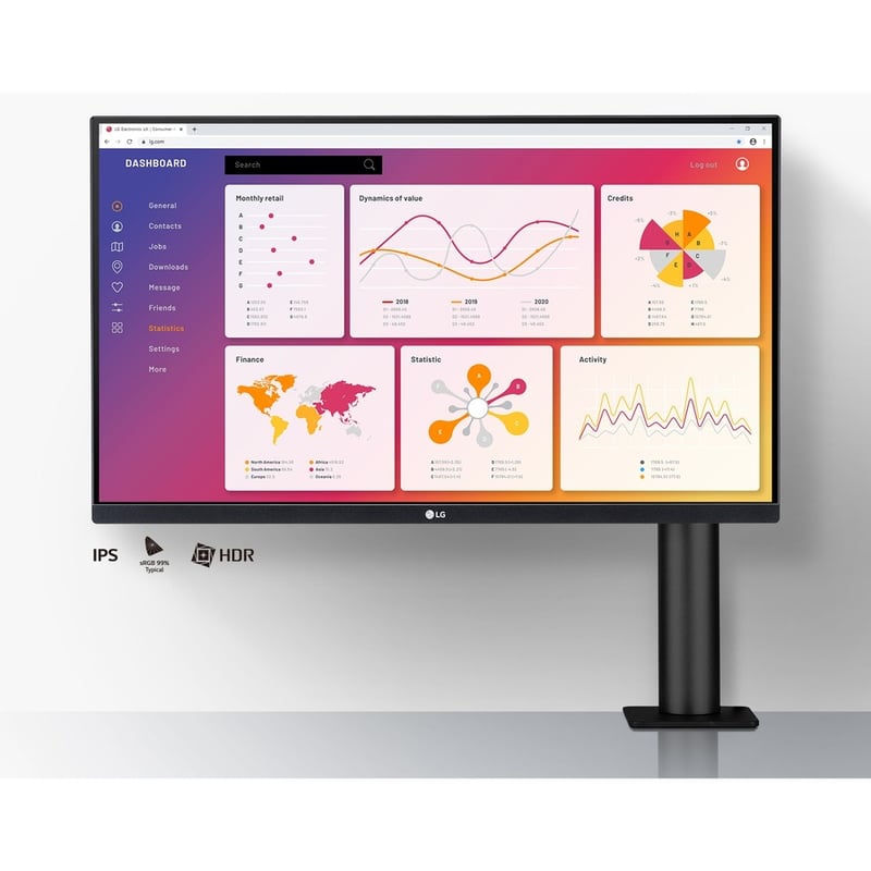LG 27BN88Q-B 27" Class WQHD LCD Monitor - 16:9 - Textured Black - Thumbnail 4