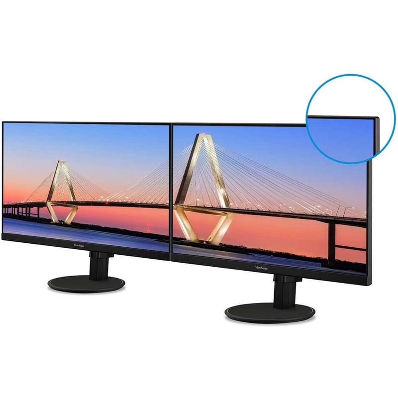 ViewSonic VA2447-MH 24 Inch Full HD 1080p Monitor with Ultra-Thin Bezel, AMD FreeSync, 75Hz, Eye Care, and HDMI, VGA Inputs for Home and Office - Thumbnail 4