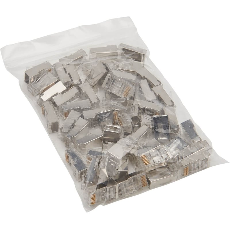 Tripp Lite by Eaton Cat6 RJ45 Pass-Through FTP Modular Plug, 50 Pack - Thumbnail 1