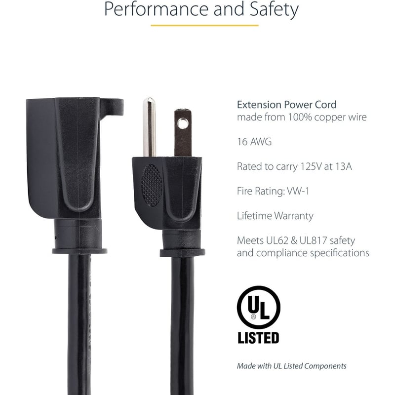 StarTech.com 25 ft Power Cord Extension - NEMA 5-15R to NEMA 5-15P - Thumbnail 3