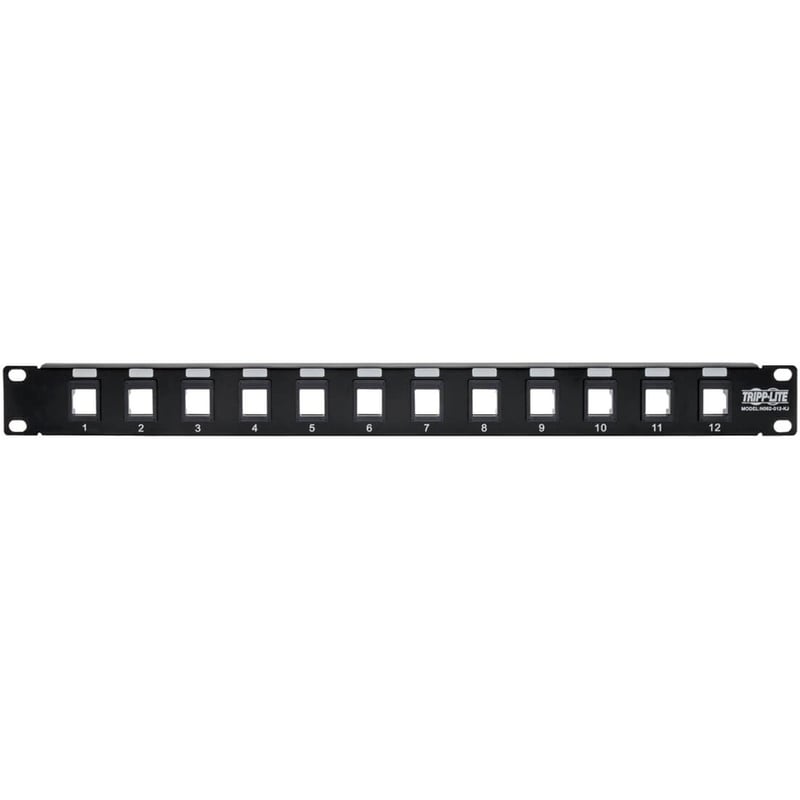 Tripp Lite by Eaton 12-Port 1U Rack-Mount Unshielded Blank Keystone/Multimedia Patch Panel RJ45 Ethernet USB HDMI Cat5e/6 - Thumbnail 5