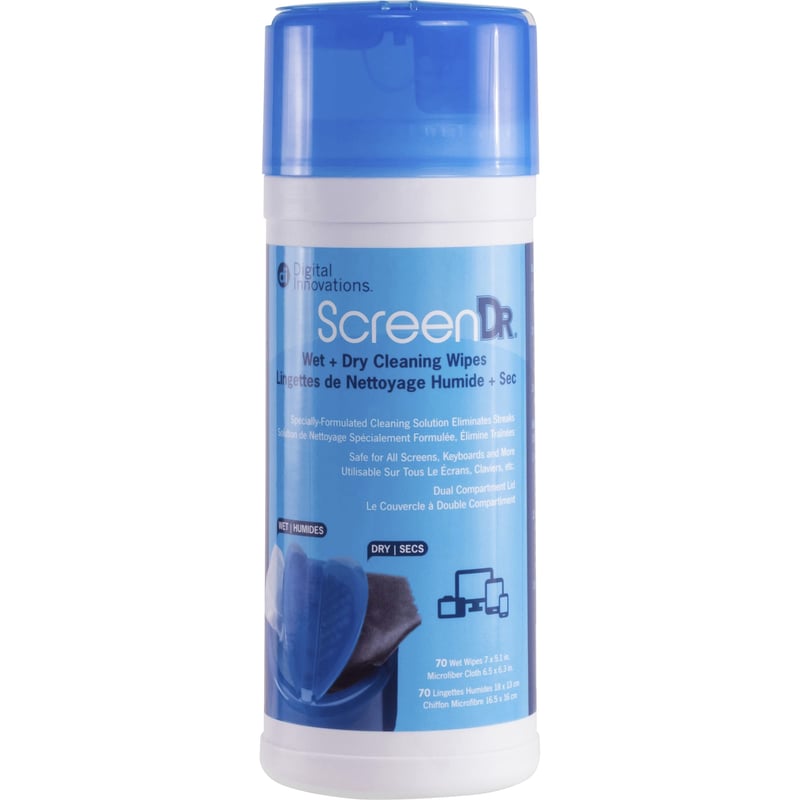 Digital Innovations ScreenDr Wet/Dry Streak-Free Wipes, 70-pack - Thumbnail 1
