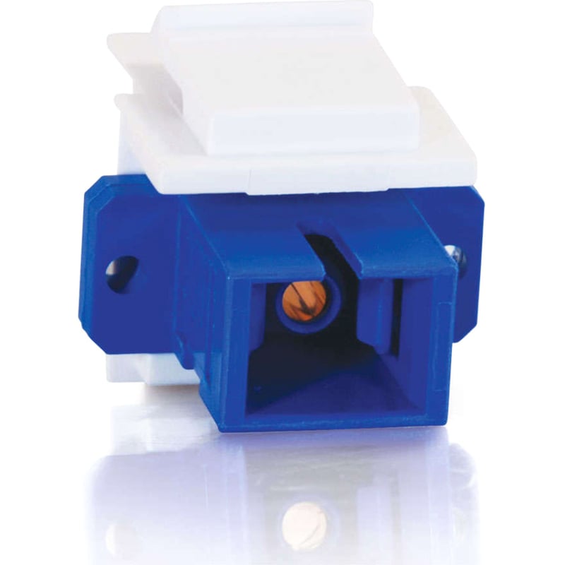 C2G Snap-In SC Fiber F/F Keystone Insert Module - White - Thumbnail 4