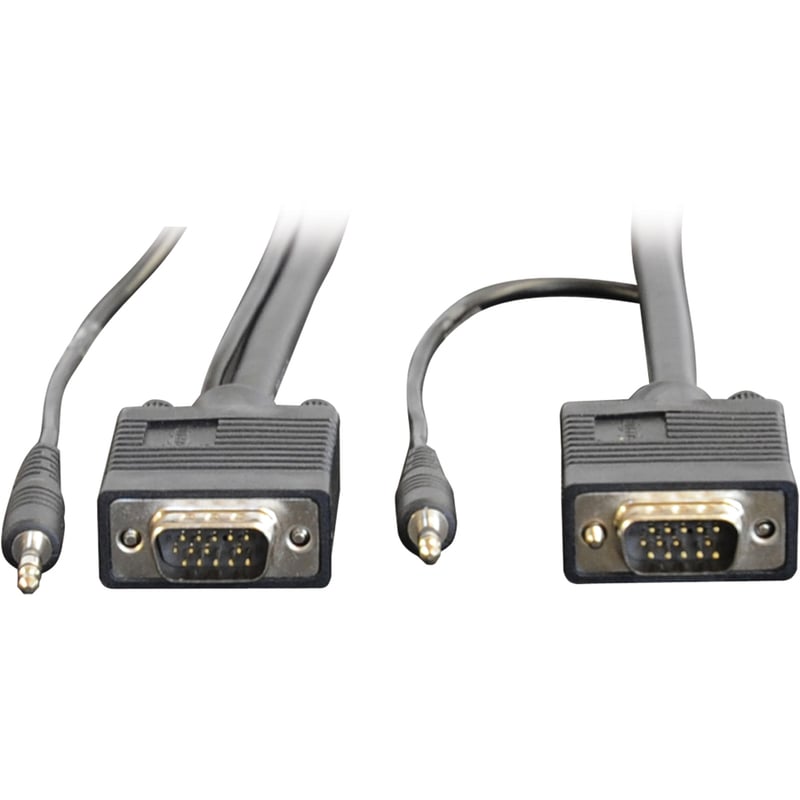Eaton Tripp Lite Series VGA High-Resolution RGB Coaxial Cable with Audio (HD15 and 3.5mm M/M), 10 ft. (3.05 m) - Thumbnail 3