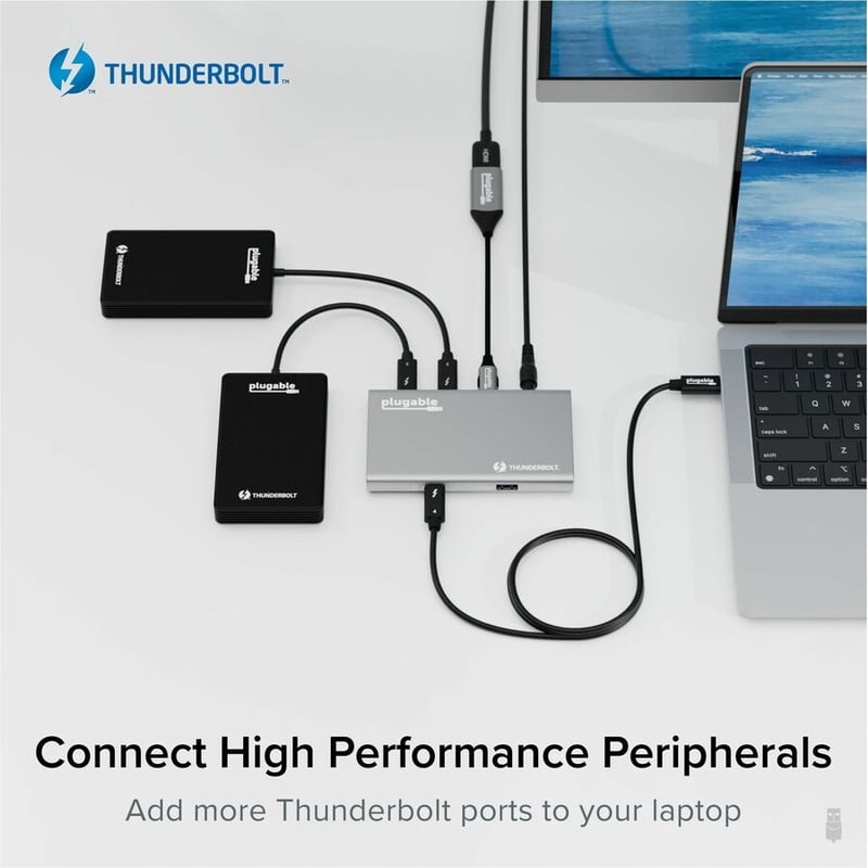 Plugable USB4 Hub, 5-in-1 Thunderbolt 4 Hub with 60W Charging, Single 8K or Dual 4K Display - Thumbnail 5
