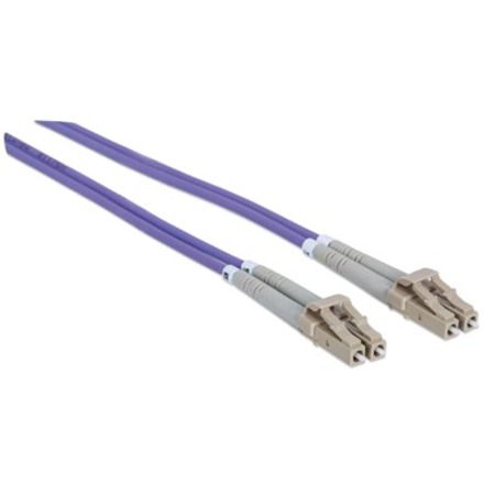 Intellinet Network Solutions Fiber Optic Patch Cable, LC/LC, OM4, 50/125, Multimode, Duplex, Violet, 66 ft (20 m) - Thumbnail 2