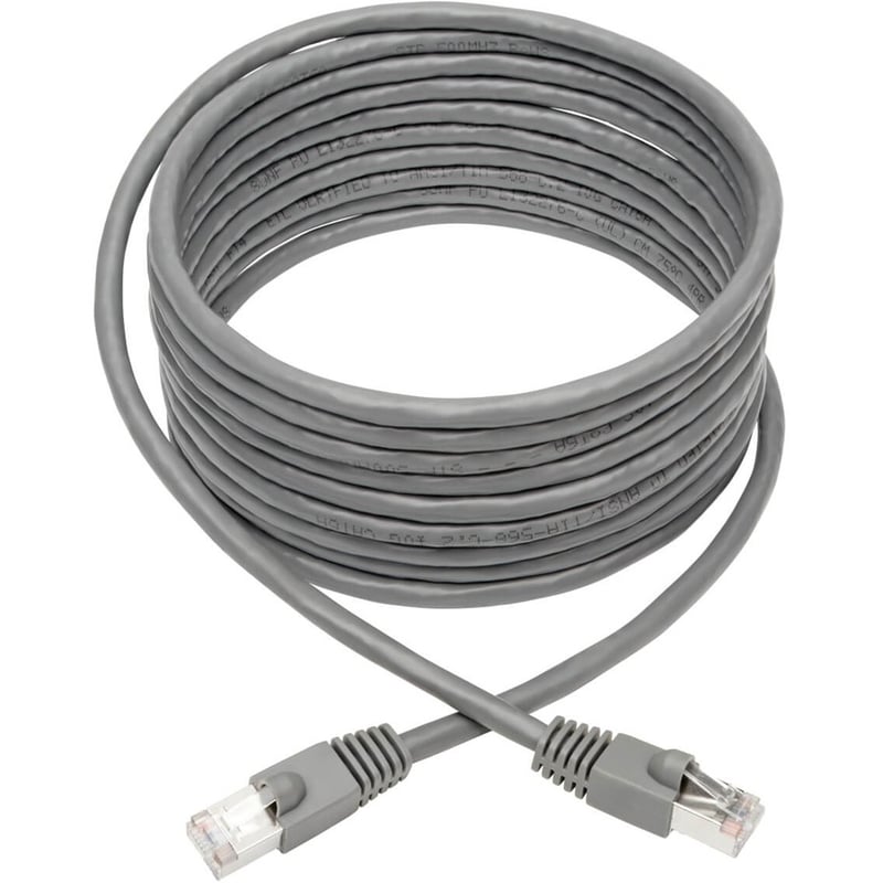 Eaton Tripp Lite Series Cat6a 10G Snagless Shielded STP Ethernet Cable (RJ45 M/M), PoE, Gray, 25 ft. (7.62 m) - Thumbnail 2
