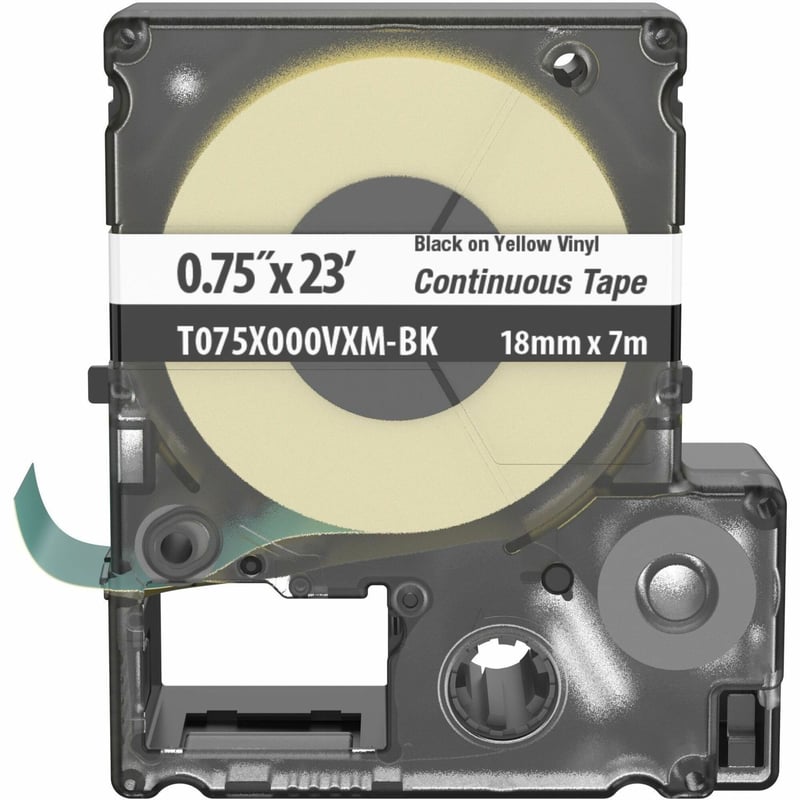 Panduit PXE T075X000VXM-BK MP Printer Cont. Tape, Safety & ID, Vinyl, Blk/Ylw, .75" W - Thumbnail 1