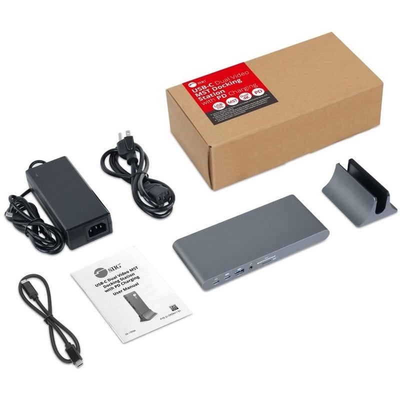 SIIG USB-C Dual 4K Video MST Docking Station with 60WPD Charging - Thumbnail 2