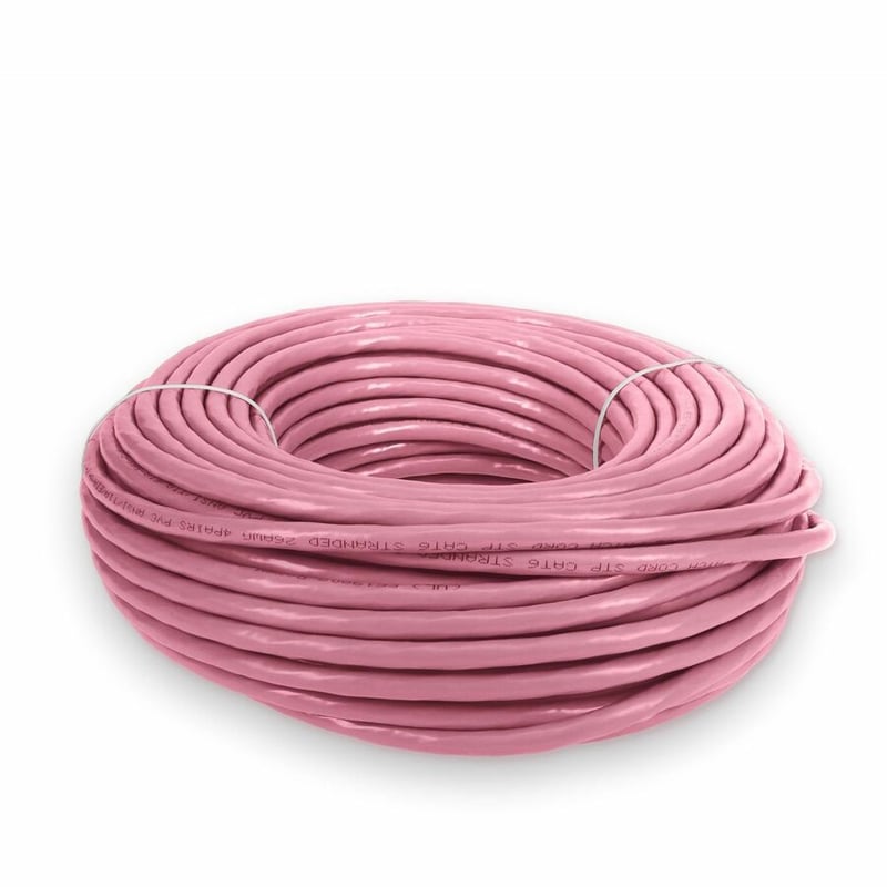 AddOn 60ft Pink CAT 6 Shielded PVC Ethernet Cable Snagless Easy Clear Boot RJ-45 M/M - Thumbnail 4