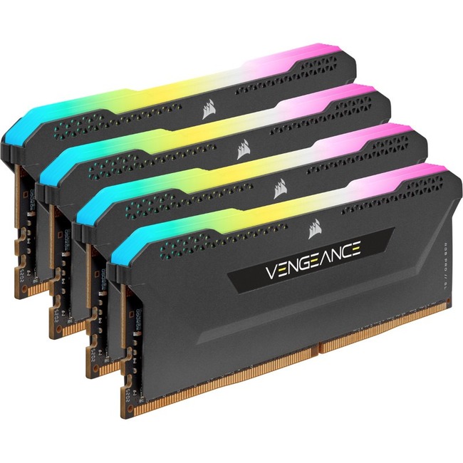 Corsair Vengeance RGB Pro SL 128GB (4x32GB) DDR4 DRAM 3200MHz C16 Memory Kit - Black - Thumbnail 1