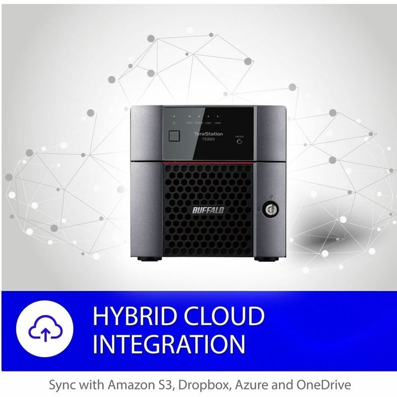 BUFFALO TeraStation 3220DN 2-Bay Desktop NAS 16TB (2x8TB) with HDD NAS Hard Drives Included 2.5GBE / Computer Network Attached Storage / Private Cloud / NAS Storage/ Network Storage / File Server