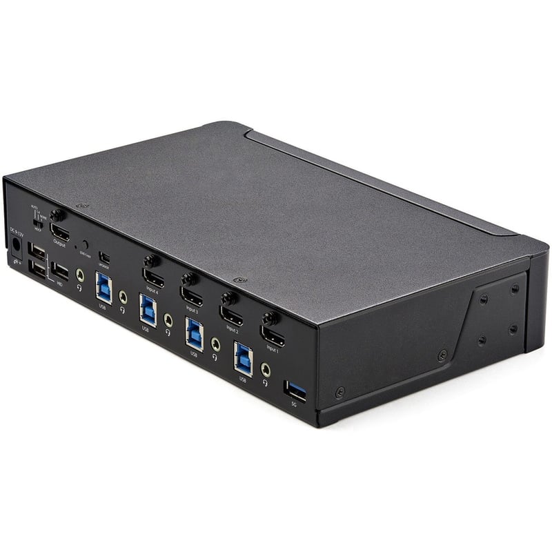 StarTech.com 4 Port HDMI KVM Switch 4K 60Hz UHD HDR, HDMI 2.0 Single Monitor, 2 Port USB 3.0 Hub, 4x USB HID, Audio, Hotkey Switching, TAA - Thumbnail 4