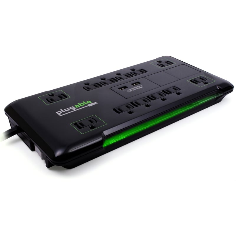 Plugable Surge Protector Power Strip with USB and 12 AC Outlets - Thumbnail 1