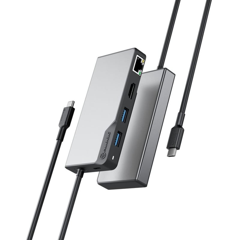 ALOGIC USB-C Fusion ALPHA 5-in-1 Hub - 1 x HDMI 4K@60Hz, 2 x USB-A (USB 3.0), 1 x Gigabit Ethernet, 1 x USB-C (Data & PD) - Space Grey - Thumbnail 1