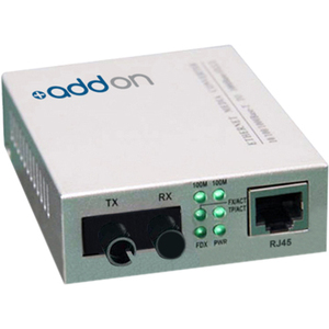 AddOn 10/100Base-TX(RJ-45) to 100Base-BXU(ST) BiDi SMF 1310nm/1550nm 20km Media Converter - Thumbnail 1