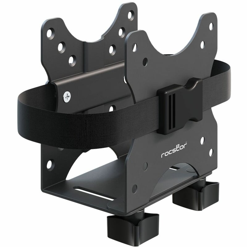 Rocstor Premium Y10N024-B1 Mounting Bracket for Mac mini, Thin Client, Mini PC, Docking Station, Monitor, USB Hub, CPU, Switch - Black - Thumbnail 4