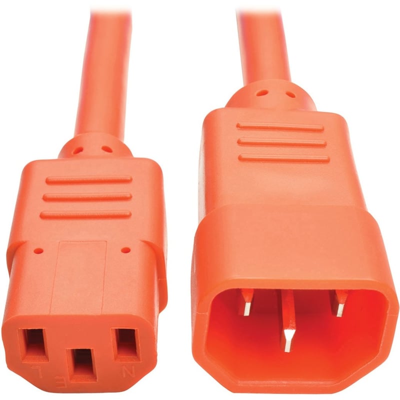 Eaton Tripp Lite Series Heavy-Duty PDU Power Cord, C13 to C14 - 15A, 250V, 14 AWG, 6 ft. (1.83 m), Orange - Thumbnail 1