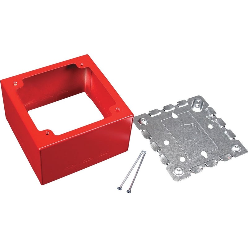 Wiremold Mounting Box for Alarm System - Red
