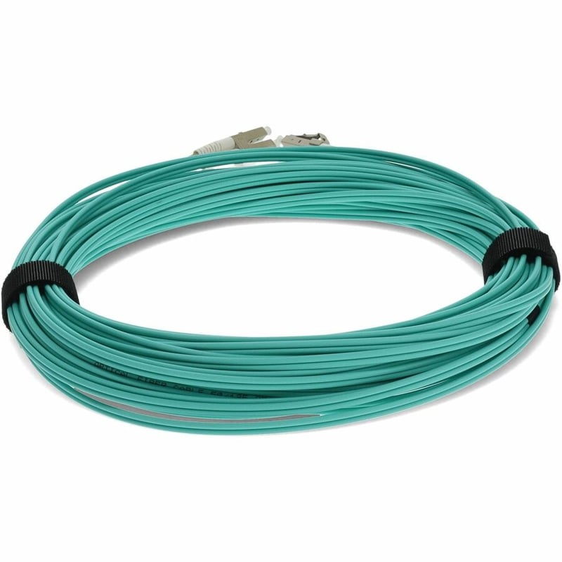 AddOn 34m LC to LC Aqua OM4 Duplex OFNR (Riser-Rated) Fiber Patch Cable - Thumbnail 4