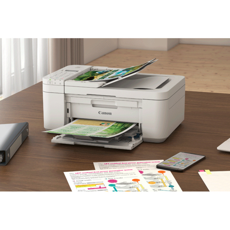 Canon PIXMA TR4720 Inkjet Multifunction Printer-Color-White-Copier/Fax/Scanner-4800x1200 dpi Print-Automatic Duplex Print-100 sheets Input-Color Flatbed Scanner-1200 dpi Optical Scan-Color Fax-Wireless LAN - Thumbnail 3