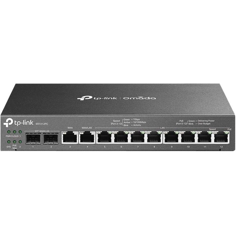 TP-Link ER7212PC - Omada PoE Switch & Controller 3-in-1 Gigabit VPN Router - Thumbnail 1