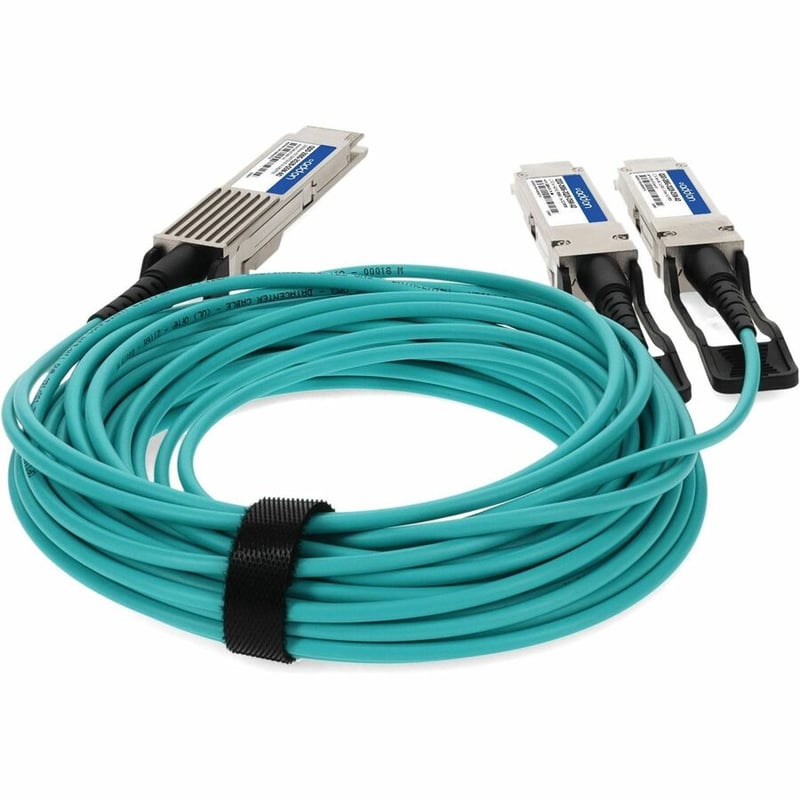 AddOn MSA and TAA Compliant 200GBase-AOC QSFP28-DD to 2xQSFP28 NRZ Active Optical Cable (850nm, MMF, 5m) - Thumbnail 4