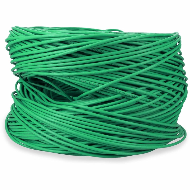 AddOn 1000ft Non-Terminated Green CAT 5E PVC Bulk Cable - Thumbnail 1