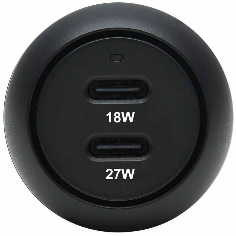 Tripp Lite by Eaton Dual-Port USB-C Car Charger with 45W PD Charging - USB-C (27W) USB-C (18W) Black - Thumbnail 2