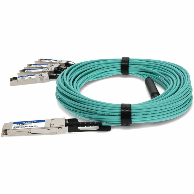 AddOn Cisco® QSFP-4X10G-AOC30M to Intel® XAOCBL-30M Compatible TAA Compliant 40GBase-AOC QSFP+ to 4xSFP+ Direct Attach Cable (850nm, MMF, 30m) - Thumbnail 2