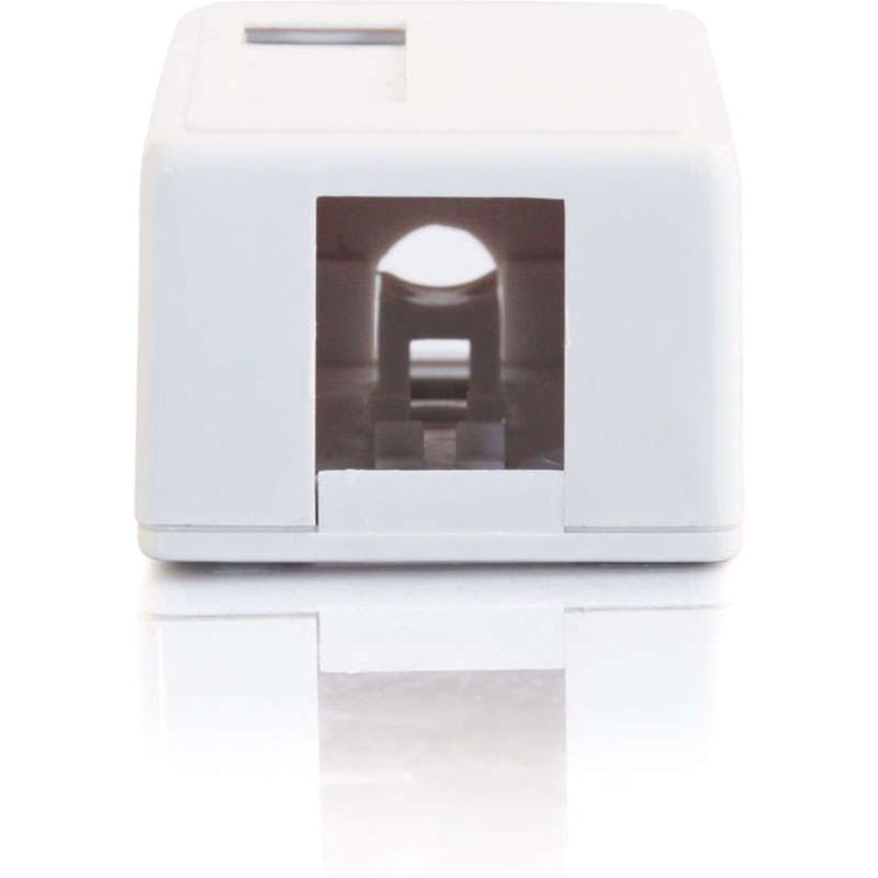C2G 1-Port Keystone Jack Surface Mount Box - White - Thumbnail 3