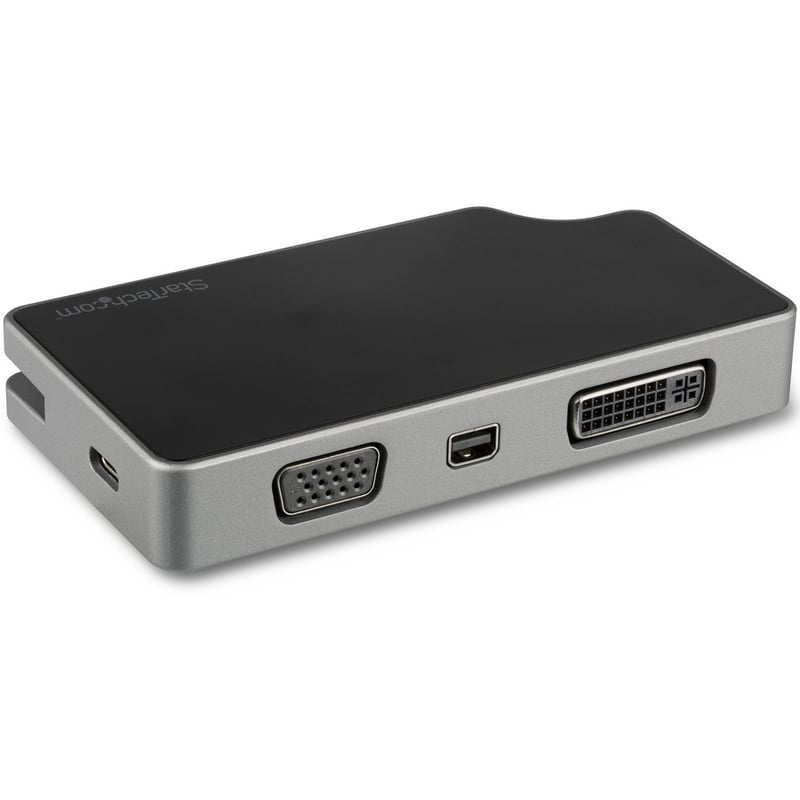 StarTech.com USB C Multiport Video Adapter 4-in-1 - 95W Power Delivery - Space Gray - Aluminum - 4K60Hz - Wrap-Around Cable - USB C Adapter (CDPVDHMDPDP) - Thumbnail 2