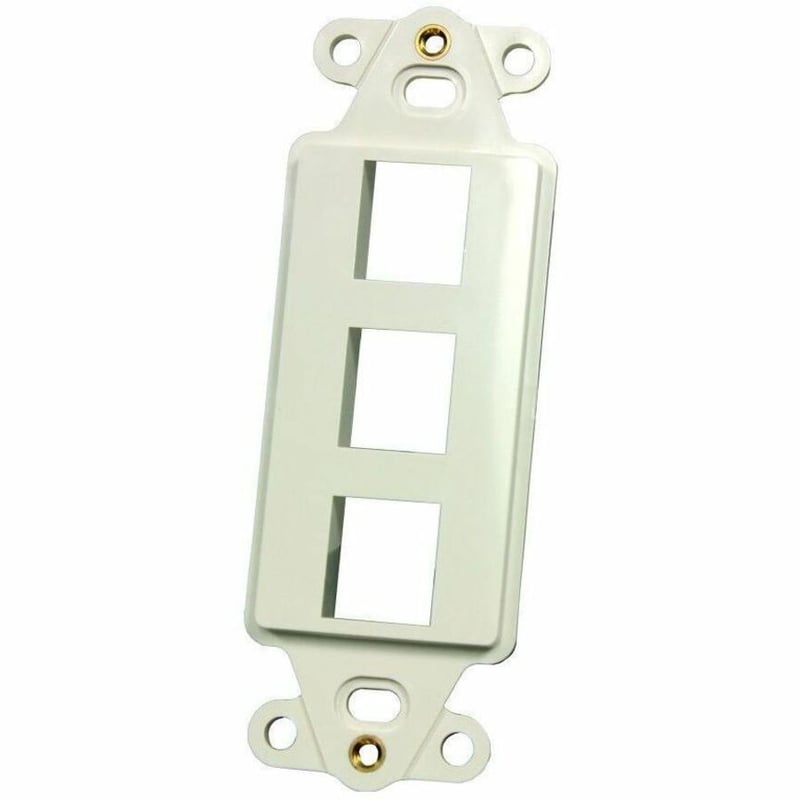 Ortronics Keystone Techchoice Rectangular Stylistics Frame, 3-Port, Fog White
