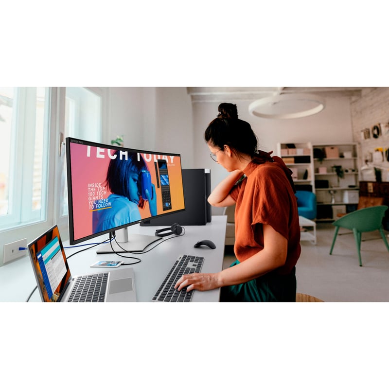 Dell UltraSharp U4021QW 40" Class WUHD Curved Screen LCD Monitor - 21:9 - Black, Silver