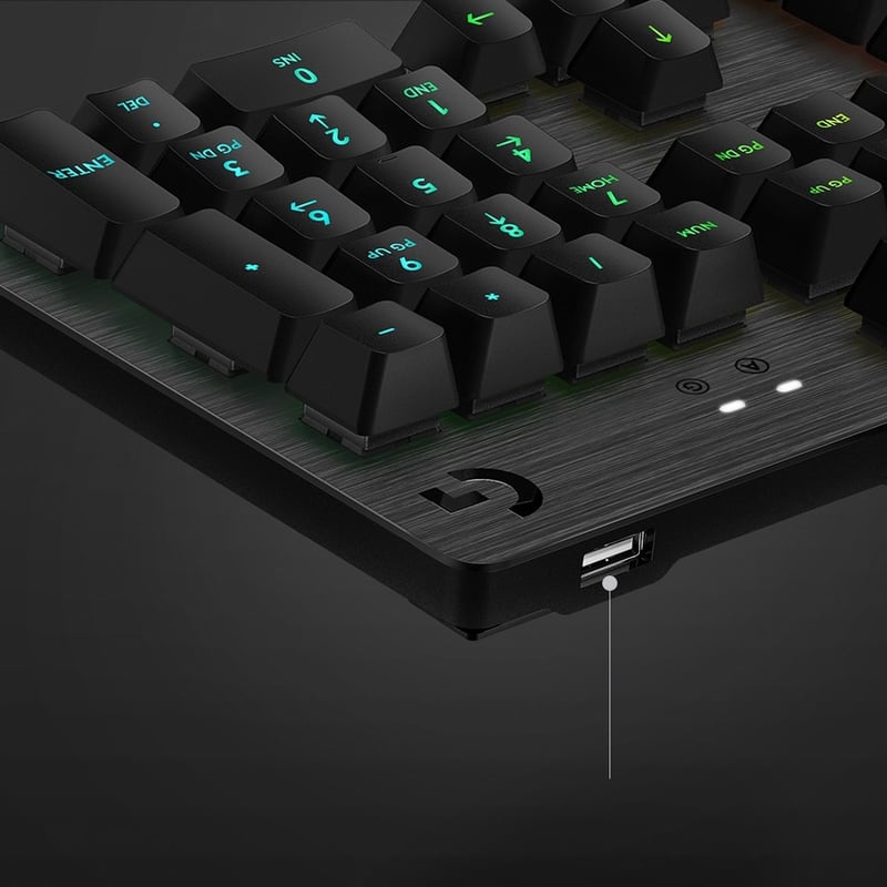 Logitech G512 RGB Mechanical Gaming Keyboard, GX Blue, USB Passthrough - Thumbnail 4