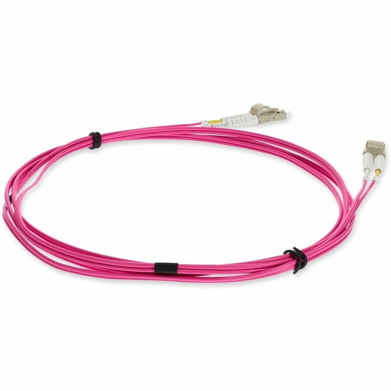 AddOn 5m LC to LC Magenta OM4 Duplex OFNR (Riser-Rated) Fiber Patch Cable - Thumbnail 5